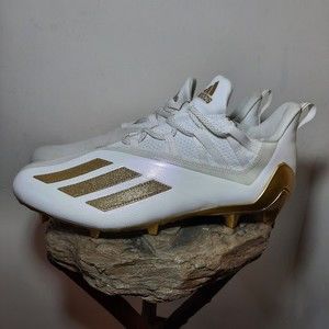 NEW Adidas Adizero Football Cleats White and Gold Men's Size 14 FX4237